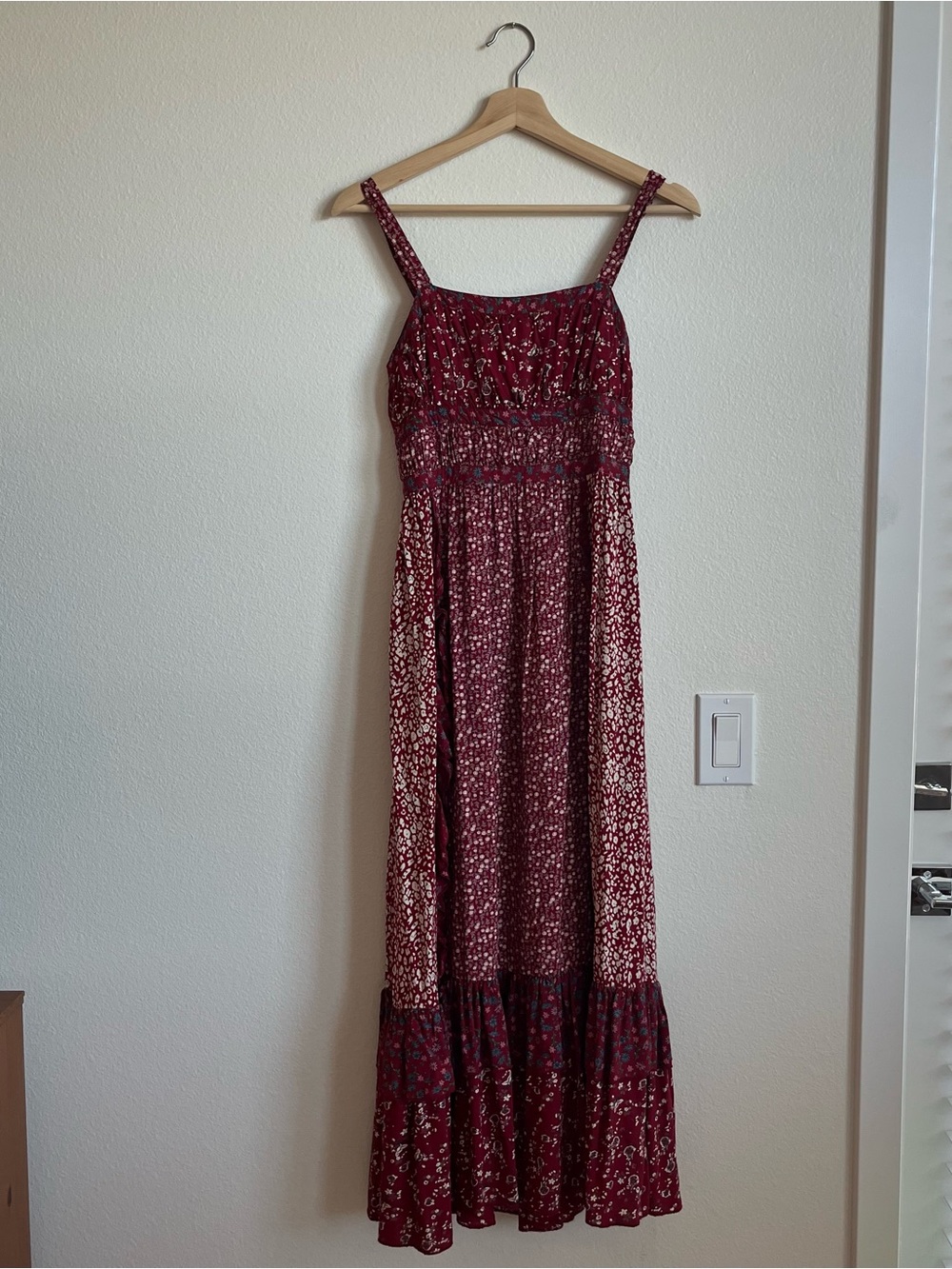 Free People Women's Burgundy Floral Maxi Dress
